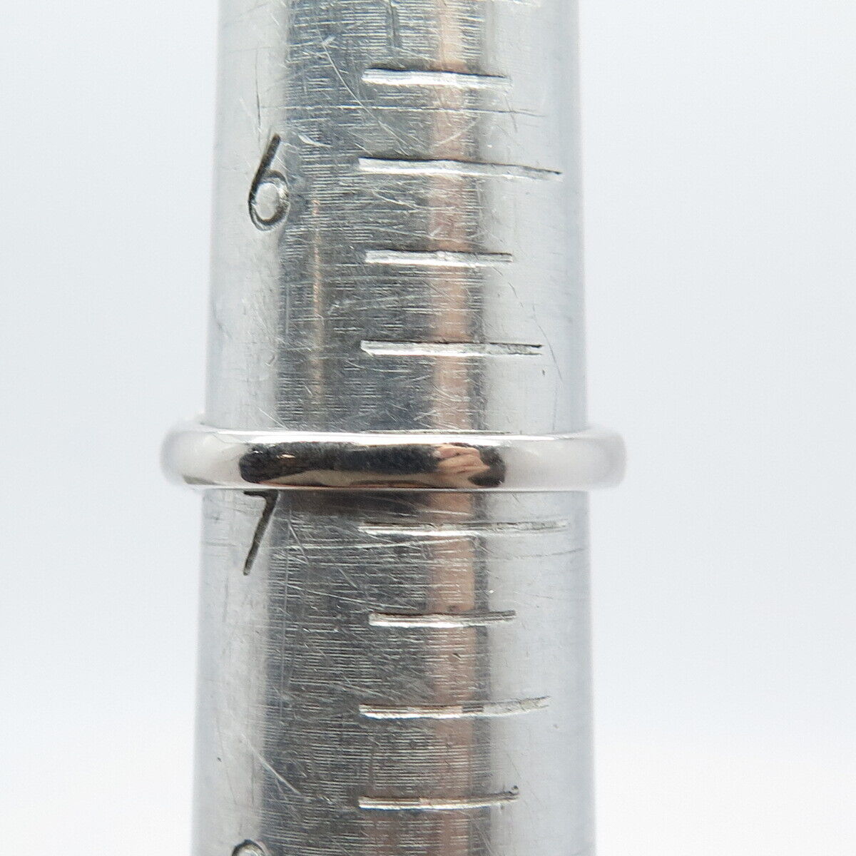 925 Sterling Silver Princess-Cut C Z Granulated Ring Size 7