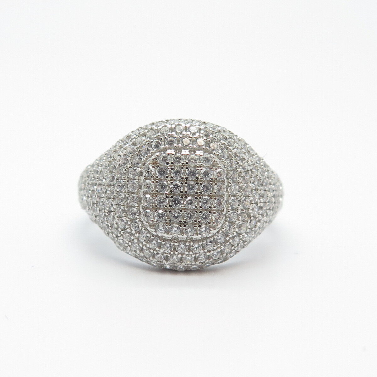 925 Sterling Silver Pave C Z Ring Size 6