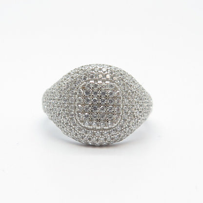 925 Sterling Silver Pave C Z Ring Size 6