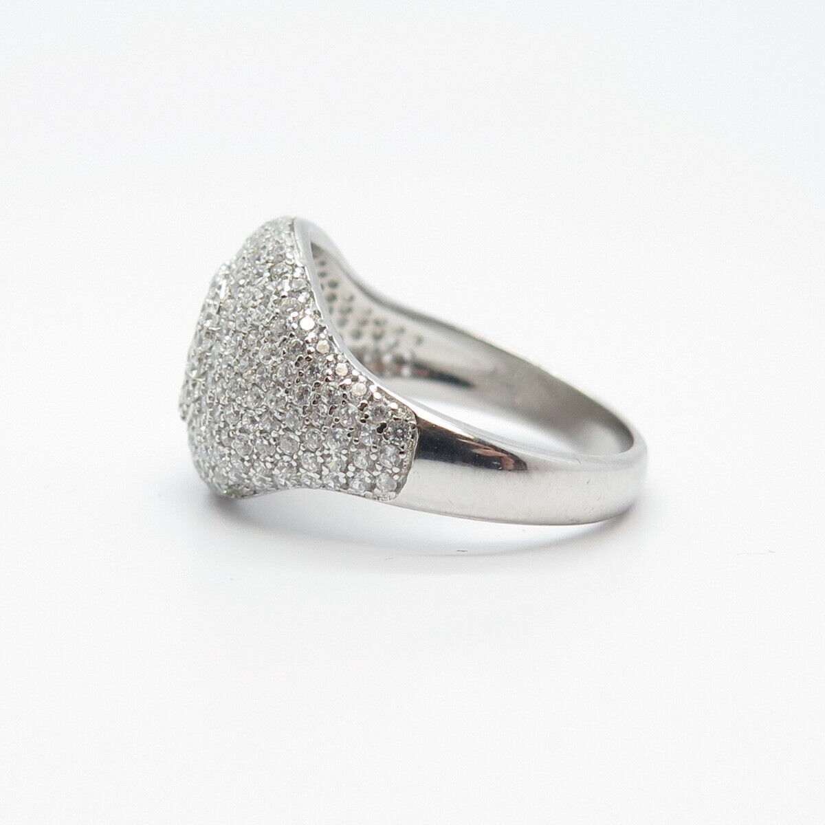 925 Sterling Silver Pave C Z Ring Size 6