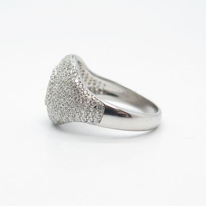 925 Sterling Silver Pave C Z Ring Size 6