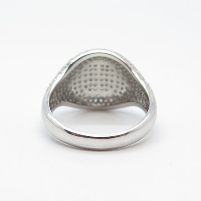 925 Sterling Silver Pave C Z Ring Size 6