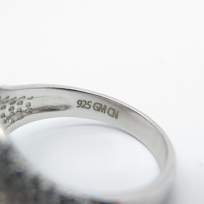 925 Sterling Silver Pave C Z Ring Size 6