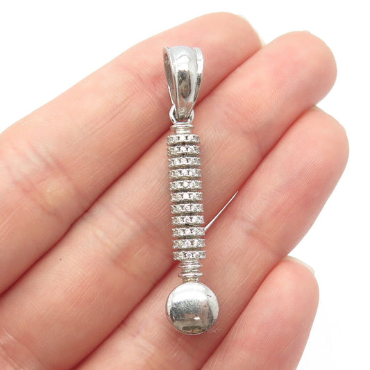 925 Sterling Silver BSI C Z Bar Pendant