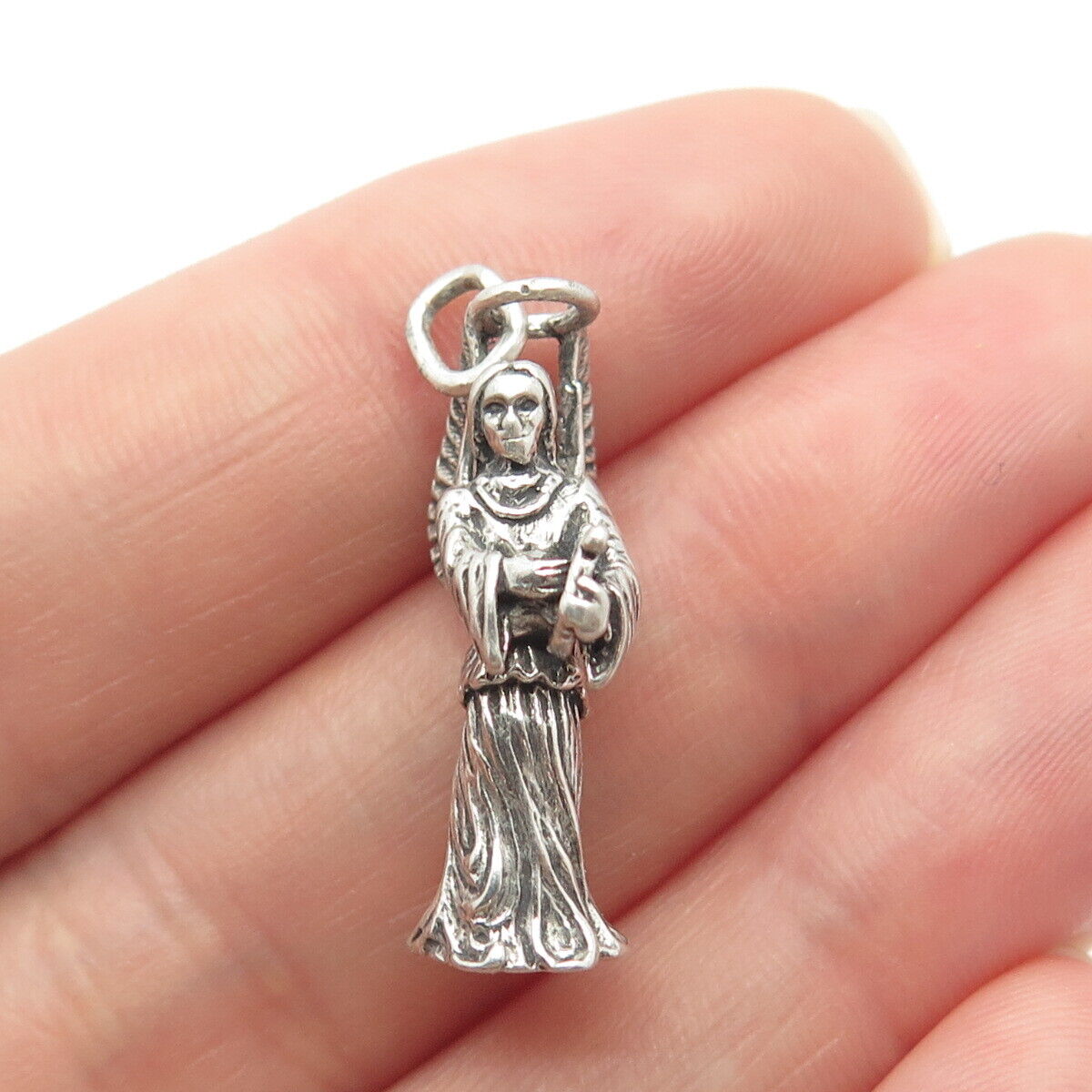 925 Sterling Silver Vintage Religious Theme Pendant