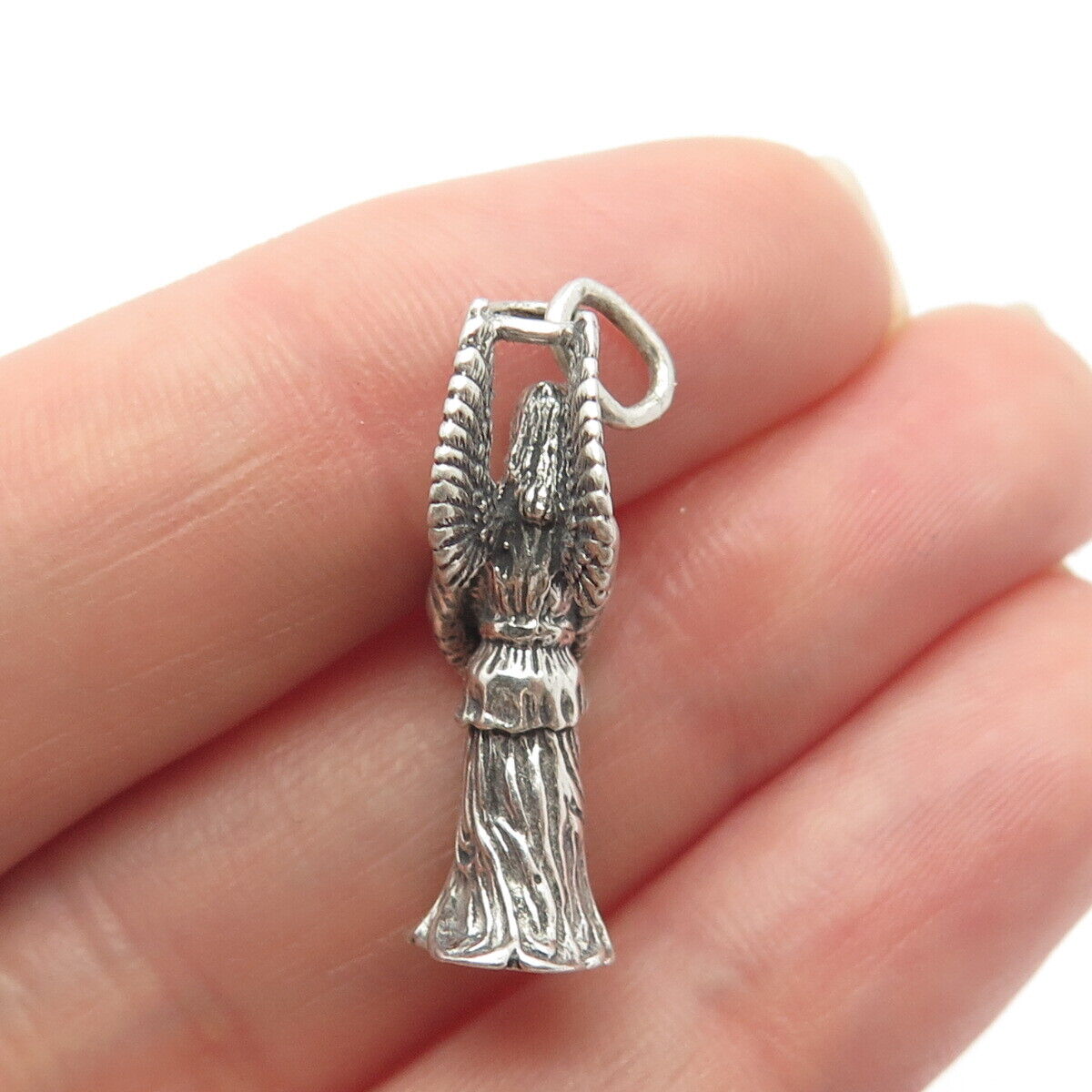 925 Sterling Silver Vintage Religious Theme Pendant