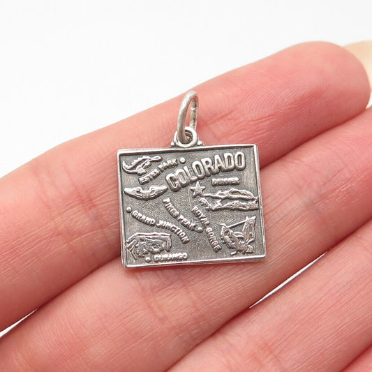 925 Sterling Silver Vintage Maisels Indian Trading Post "Colorado" Charm Pendant