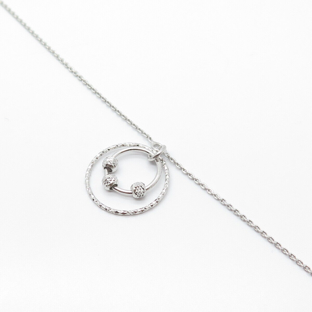 925 Sterling Silver Italy Circle Rolo Link Bracelet 7.25"