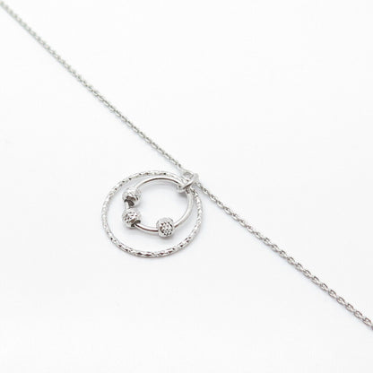 925 Sterling Silver Italy Circle Rolo Link Bracelet 7.25"
