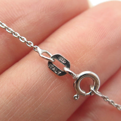 925 Sterling Silver Italy Circle Rolo Link Bracelet 7.25"