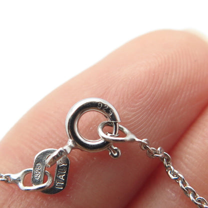 925 Sterling Silver Italy Circle Rolo Link Bracelet 7.25"