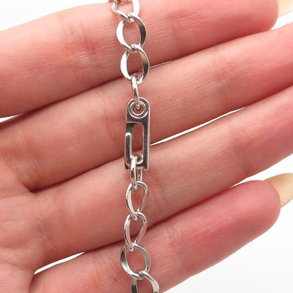 925 Sterling Silver Vintage Cable Link Bracelet 6.75"