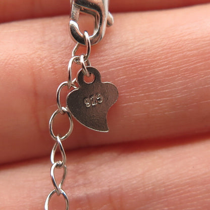 925 Sterling Silver Prizm C Z Skull Charm Cable Link Bracelet 8.5"