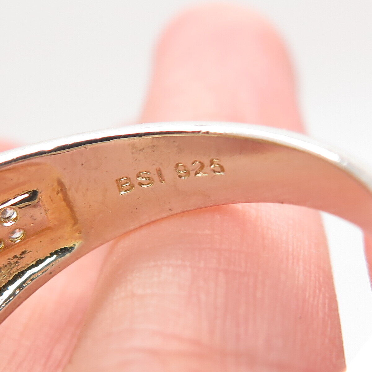 925 Sterling Silver Pave C Z Ring Size 13.5