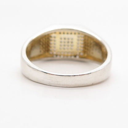 925 Sterling Silver Pave C Z Ring Size 13.25