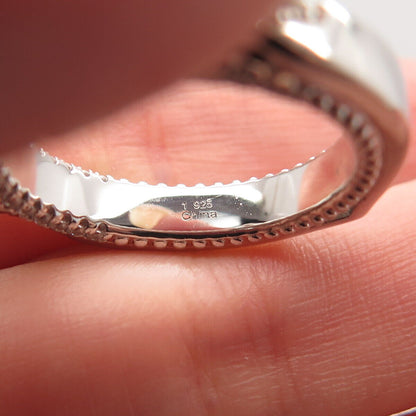 925 Sterling Silver Oval-Cut C Z Ring Size 7.25