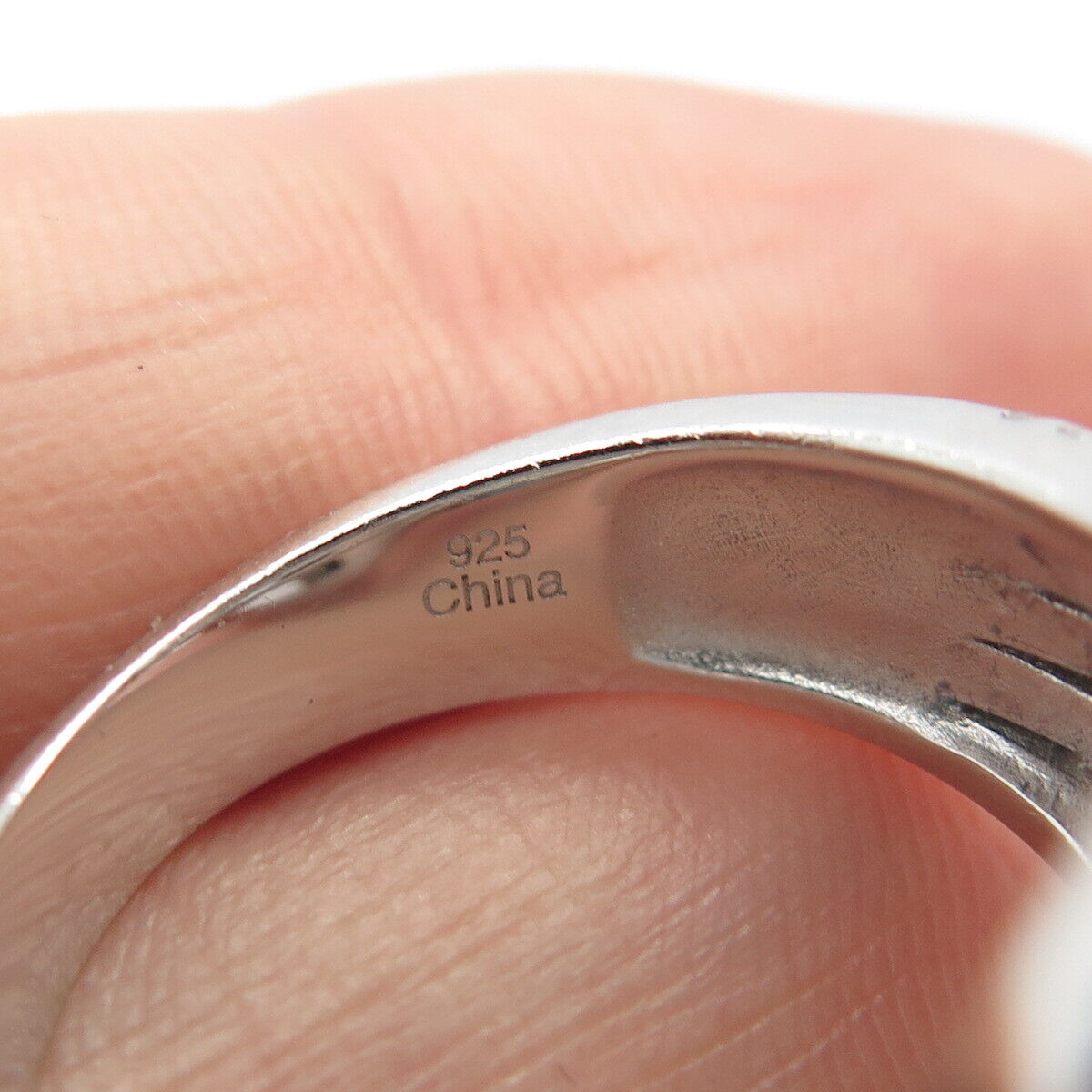 925 Sterling Silver Pave C Z Ring Size 8.25