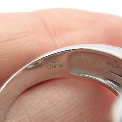 925 Sterling Silver Pave C Z Ring Size 8.25