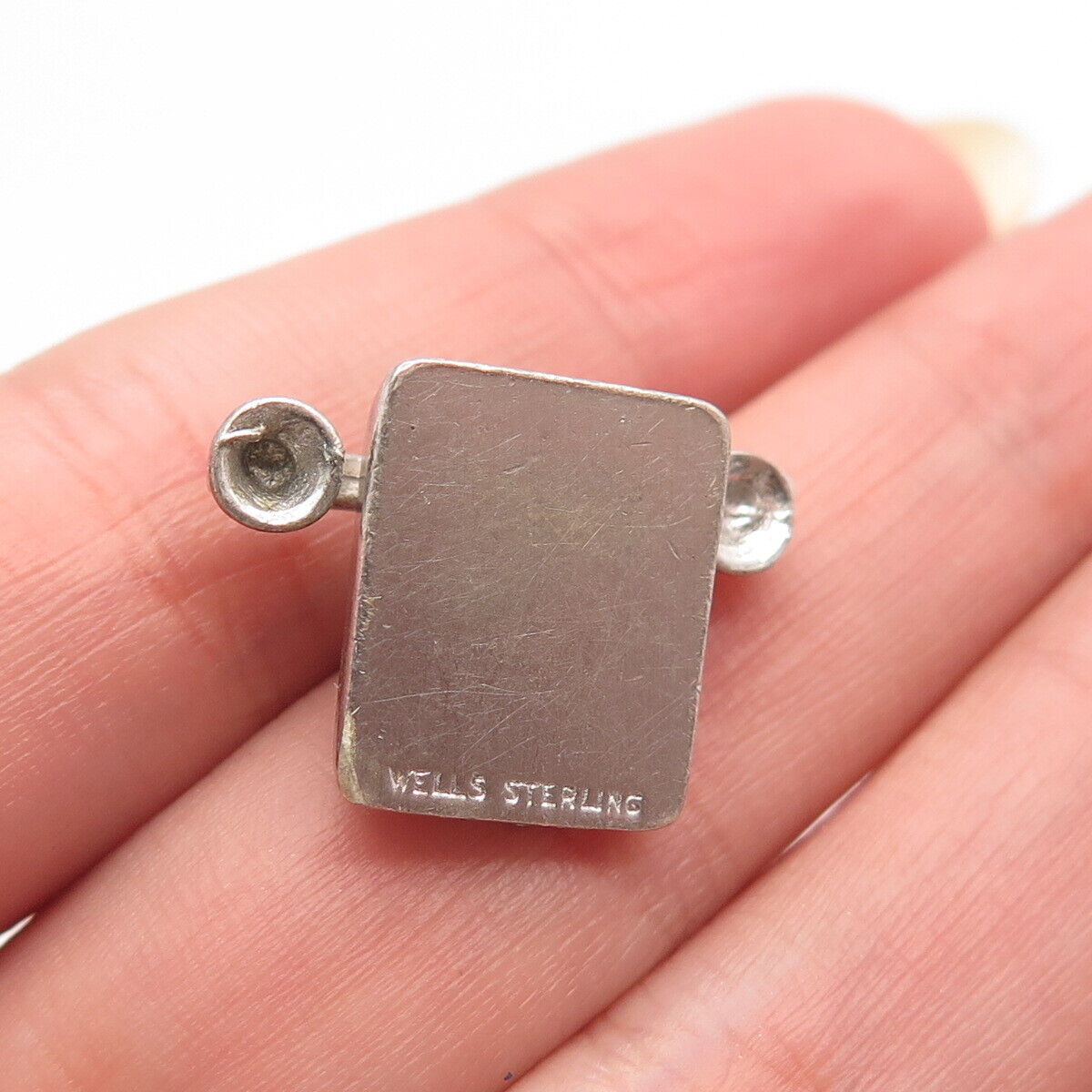 925 Sterling Silver Antique Wells “I Love You” Old Telephone Charm Pendant