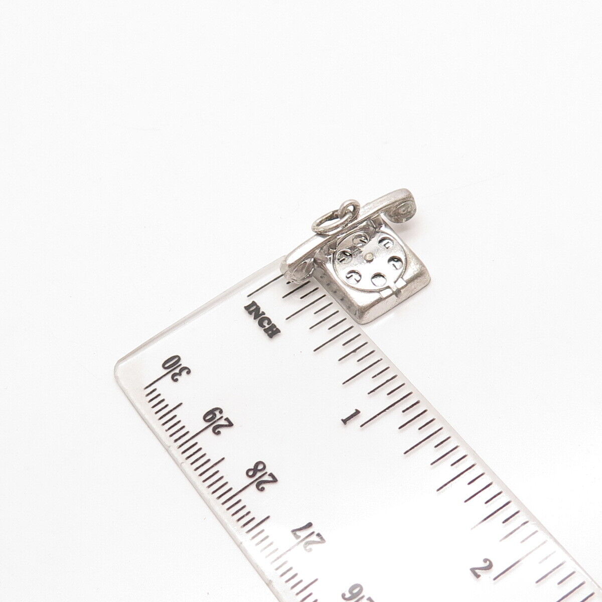 925 Sterling Silver Antique Wells “I Love You” Old Telephone Charm Pendant