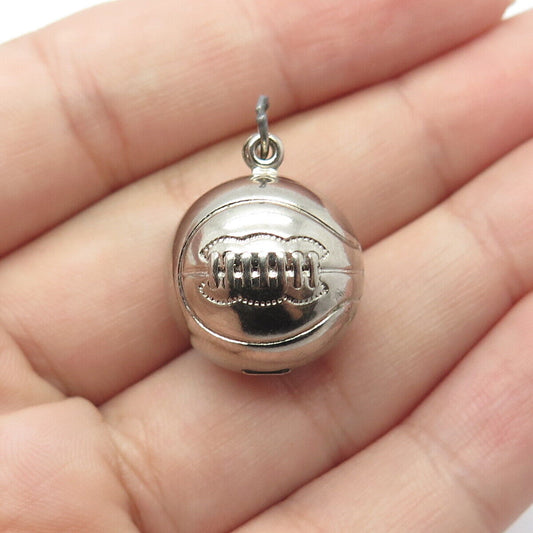 925 Sterling Silver Vintage P & B Basketball Charm Pendant