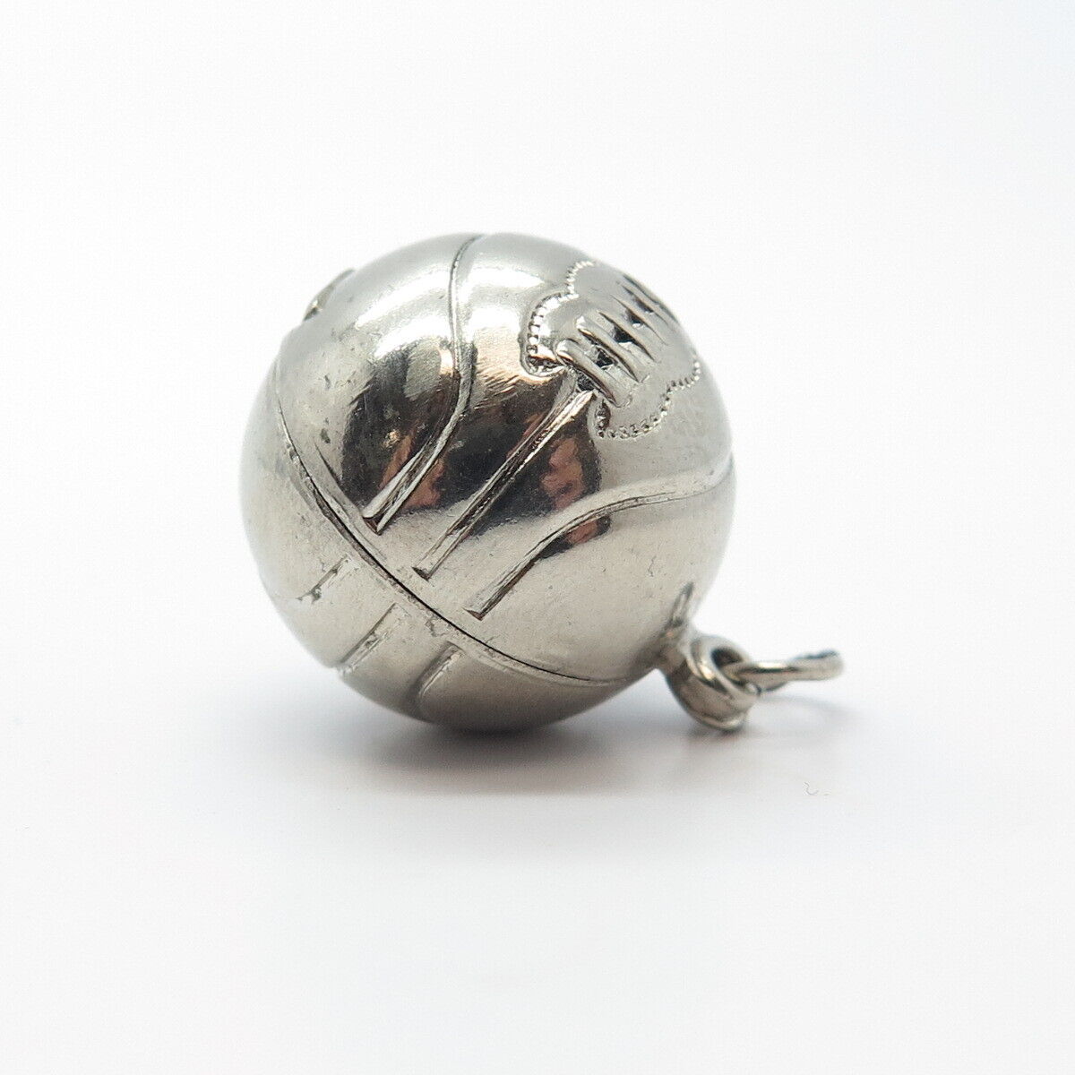 925 Sterling Silver Vintage P & B Basketball Charm Pendant