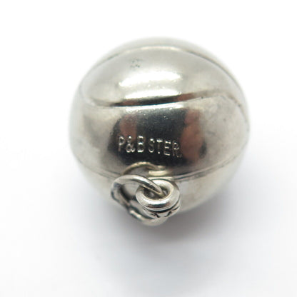 925 Sterling Silver Vintage P & B Basketball Charm Pendant