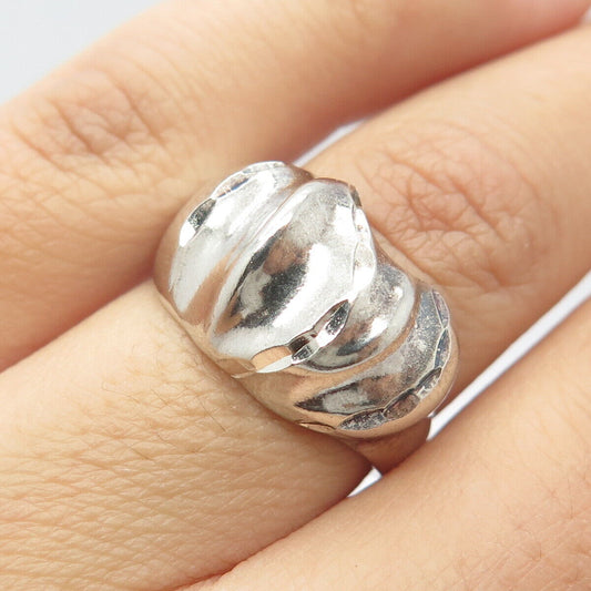 925 Sterling Silver Vintage Modernist Ring Size 6.25