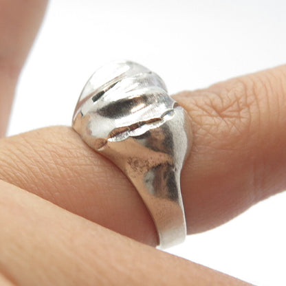925 Sterling Silver Vintage Modernist Ring Size 6.25