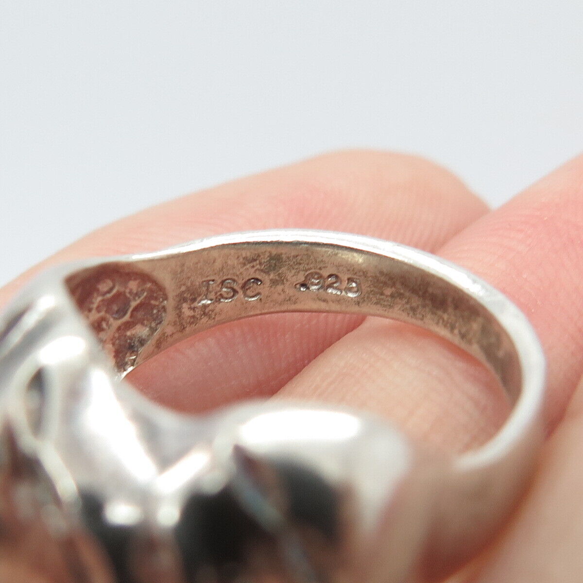 925 Sterling Silver Vintage Modernist Ring Size 6.25