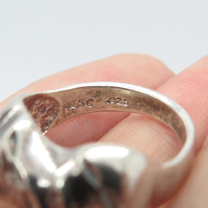 925 Sterling Silver Vintage Modernist Ring Size 6.25