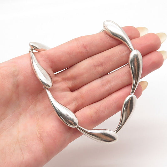925 Sterling Silver Vintage E. Schiff Modernist Chain Necklace 16"