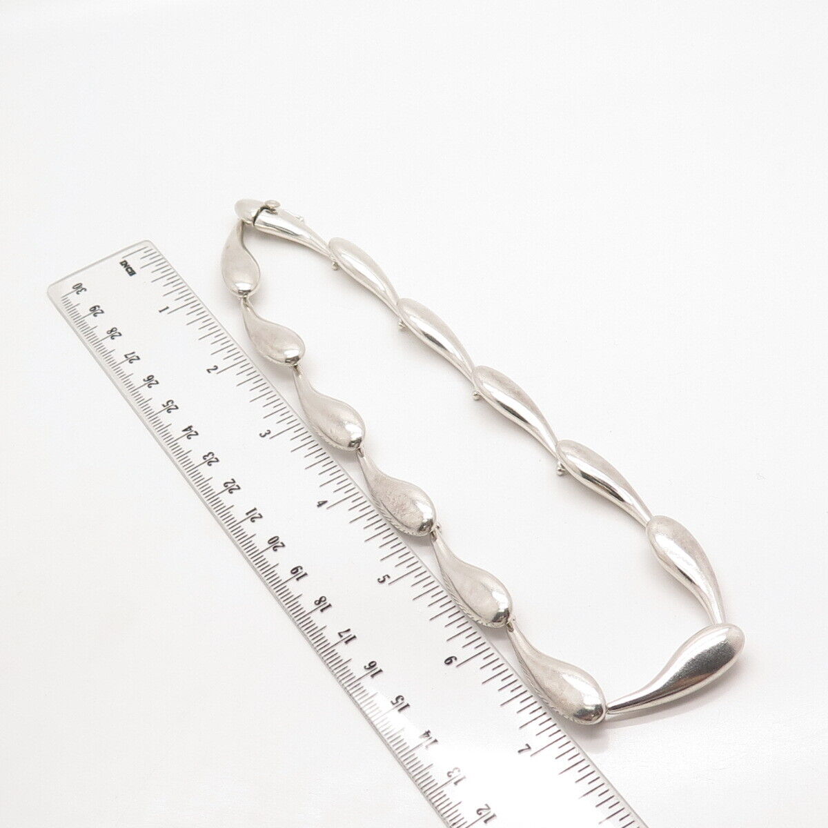 925 Sterling Silver Vintage E. Schiff Modernist Chain Necklace 16"