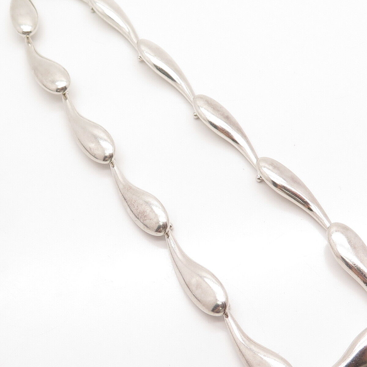 925 Sterling Silver Vintage E. Schiff Modernist Chain Necklace 16"