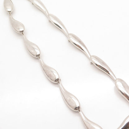 925 Sterling Silver Vintage E. Schiff Modernist Chain Necklace 16"