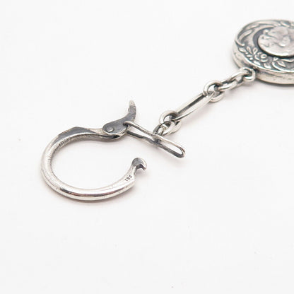 900 Silver Vintage Man Profile Key Chain Ring