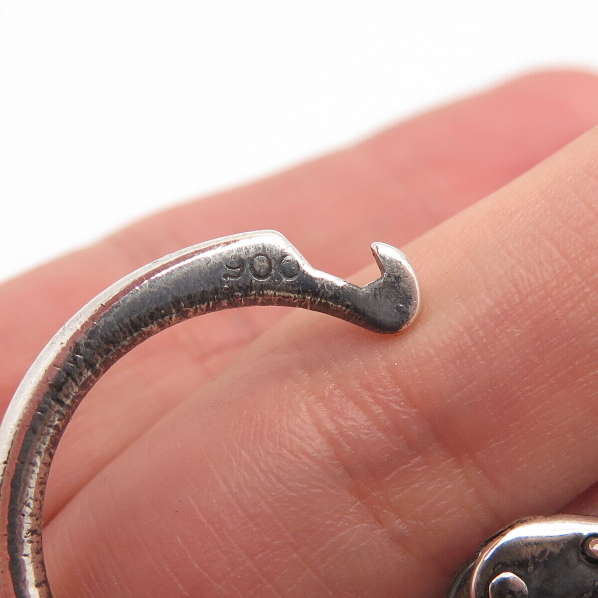 900 Silver Vintage Man Profile Key Chain Ring