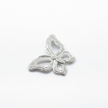 925 Sterling Silver C Z Butterfly Slide Pendant