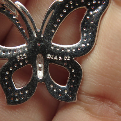 925 Sterling Silver C Z Butterfly Slide Pendant