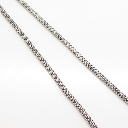 925 Sterling Silver Vintage Wheat Chain Necklace 18"