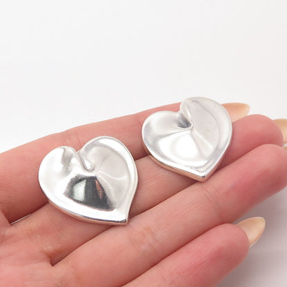 925 Sterling Silver Vintage ZINA Heart Stud Earrings