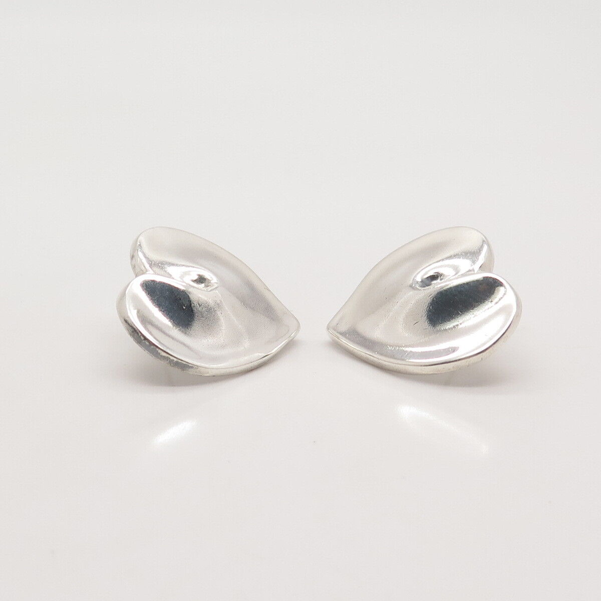 925 Sterling Silver Vintage ZINA Heart Stud Earrings