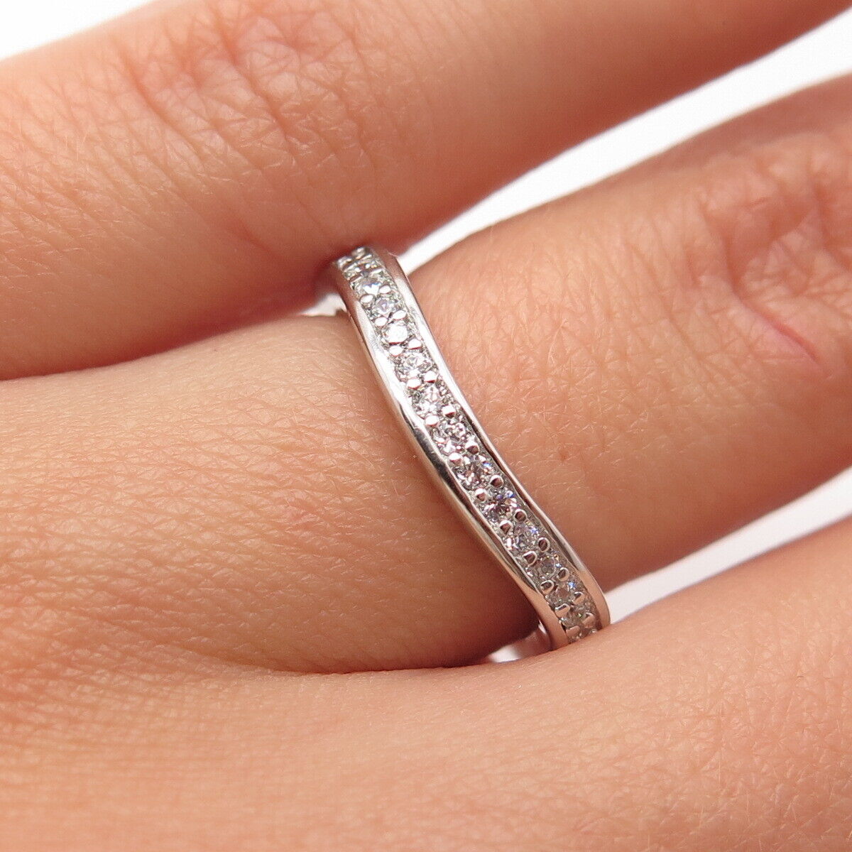 925 Sterling Silver Pave C Z Ring Size 4