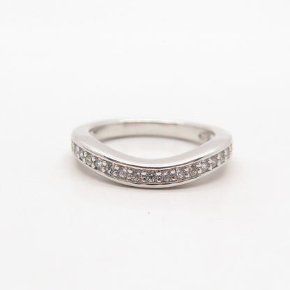 925 Sterling Silver Pave C Z Ring Size 4