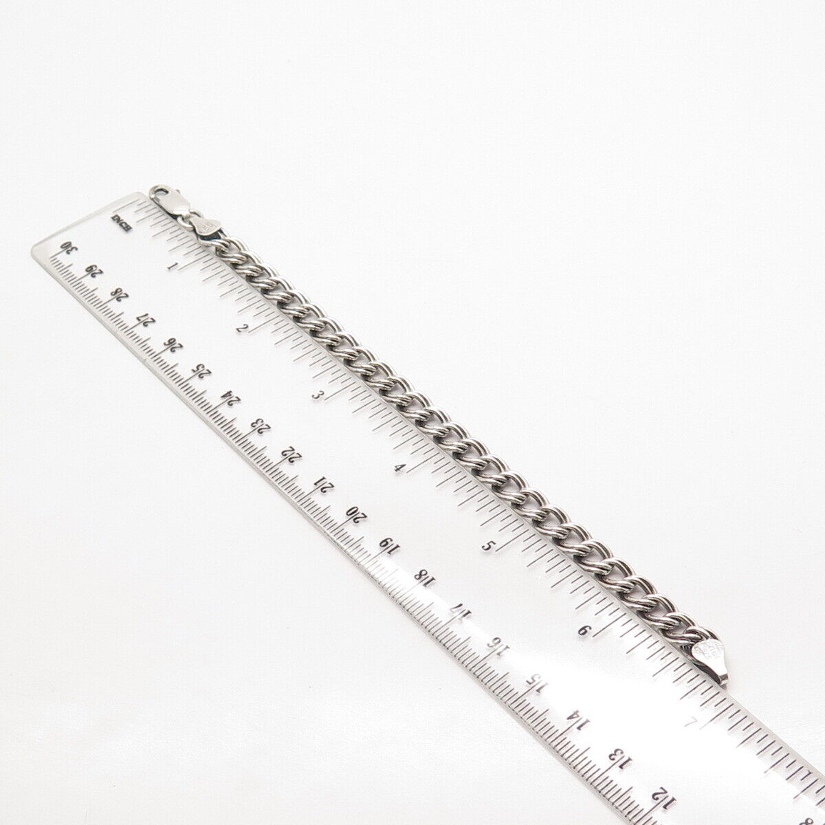 925 Sterling Silver Vintage Italy Double Cable Link Bracelet 6.75"