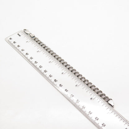 925 Sterling Silver Vintage Italy Double Cable Link Bracelet 6.75"