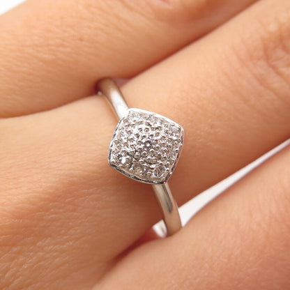 925 Sterling Silver SAI Pave C Z Ring Size 7.25