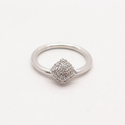 925 Sterling Silver SAI Pave C Z Ring Size 7.25