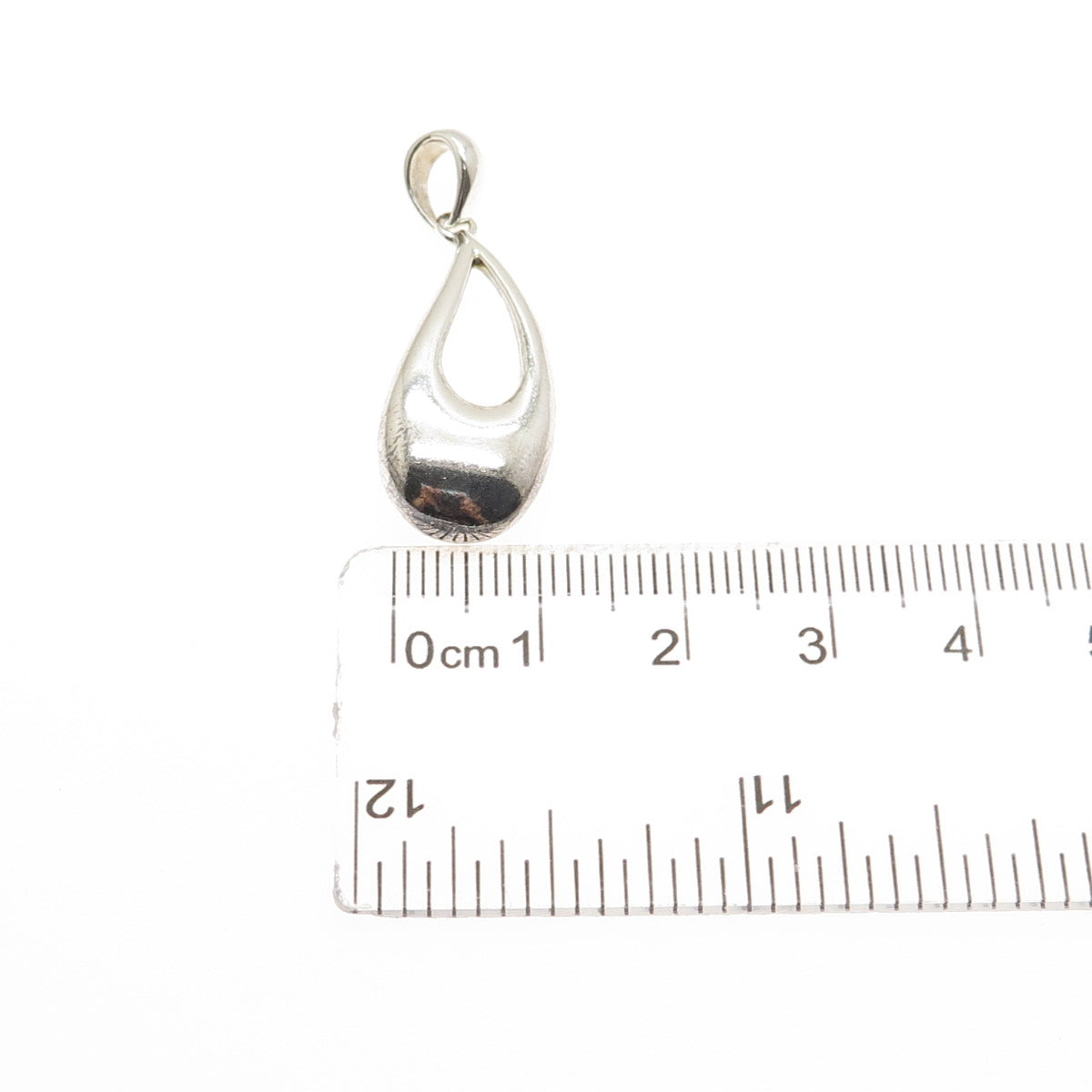 950 Silver Vintage Modernist Teardrop Charm Pendant