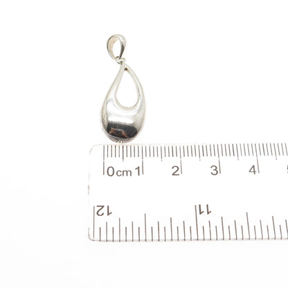 950 Silver Vintage Modernist Teardrop Charm Pendant